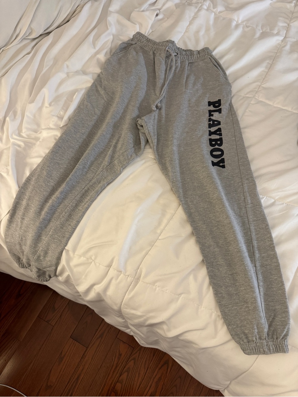 Missguided Gray PLAYBOY Logo Joggers